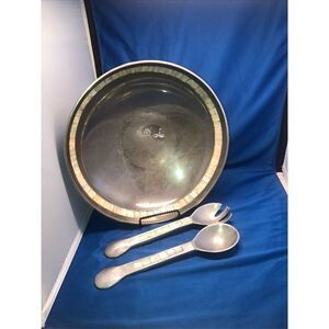 Towle Silversmiths L13" Bowl Mother of Pearl Inlay India Decor Mixing wi…